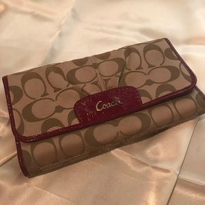 Coach Signature Canvas with colorblock Wallet